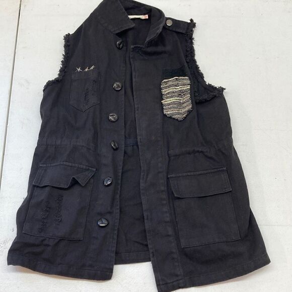 Miss Me Hidden Button Vest Womens Size Small - Picture 5 of 7